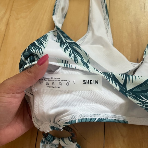 SHEIN | NWOT | One Piece Tropical Cut Out Bathing Suit - Picture 7 of 8
